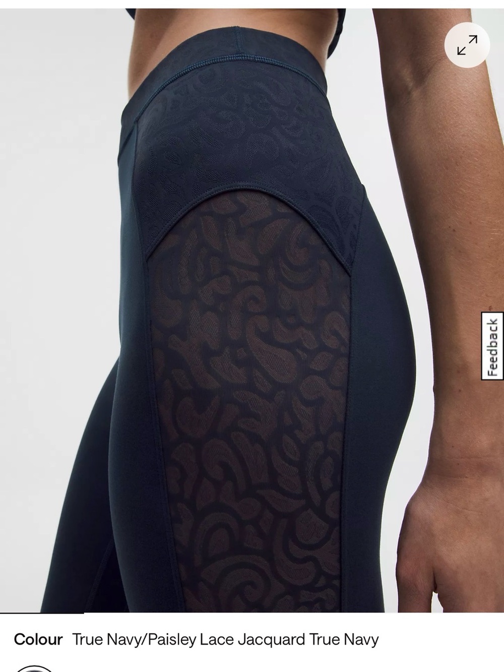Lululemon Paisley Sheer Lace Panellee Tight 25” Navy